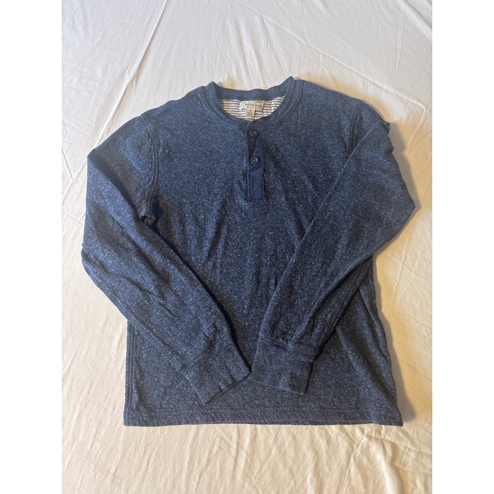 J.Crew Henley Shirt Mens Small Blue  Long‎ Sleeve Cotton Heathered